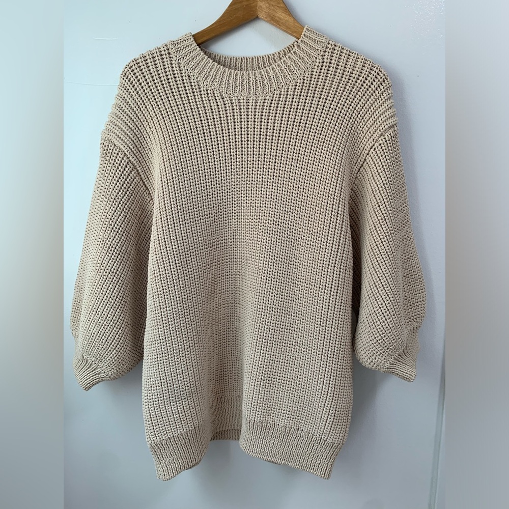 Chunky Future Collective Elegant Beige Knit Sweater.